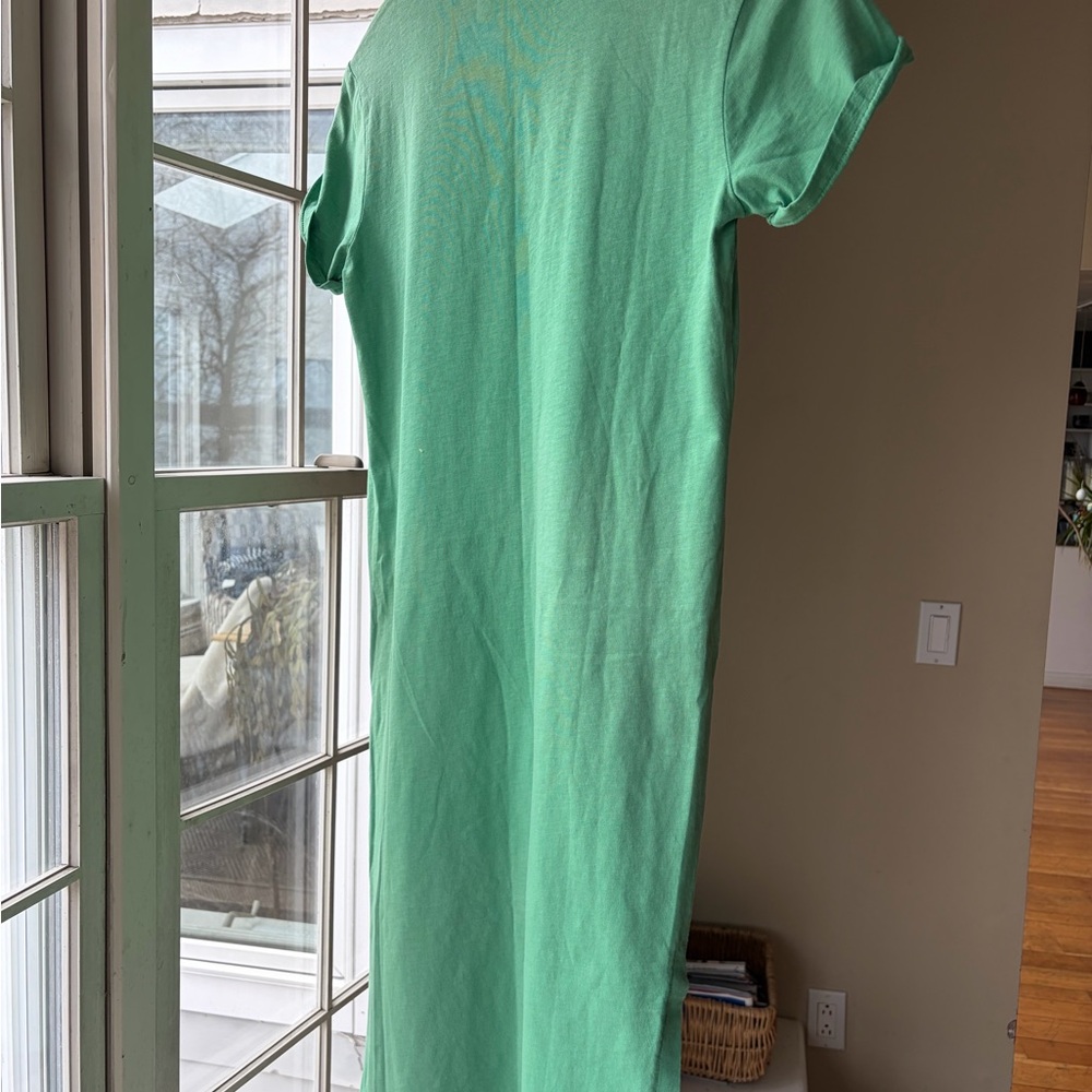 Ralph Lauren Green Pocket Tee with Pink Pony Embroidery - Picture 2 of 5